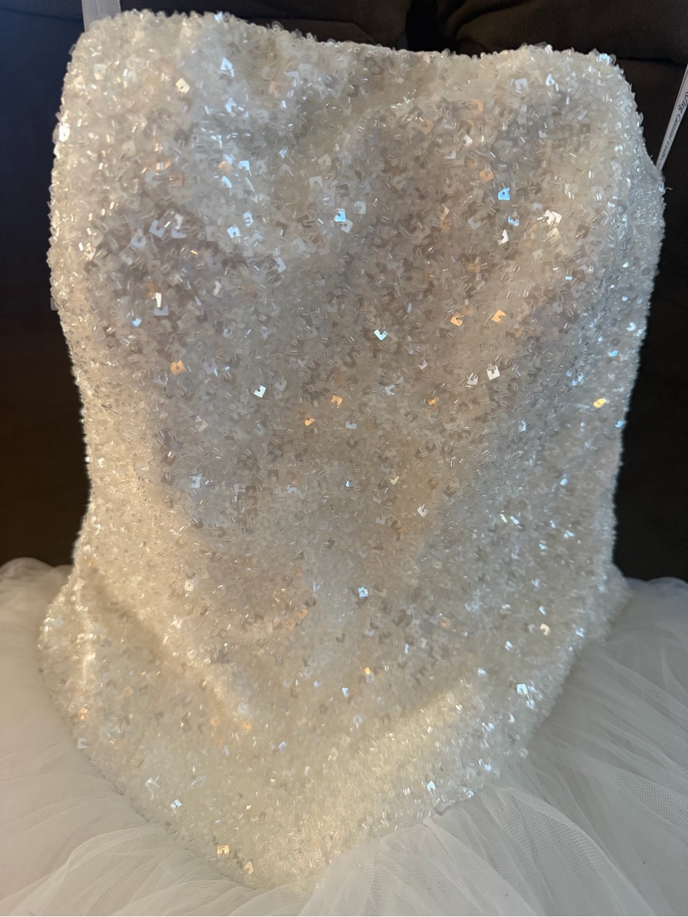 Oleg Cassini Beaded Wedding Dress - Picture 3 of 10